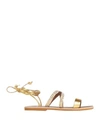 Le Salentine Woman Sandals Gold Size 8 Calfskin In Gold