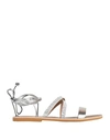 Le Salentine Woman Sandals Silver Size 11 Calfskin In Silver