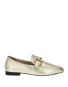 BIBI LOU BIBI LOU WOMAN LOAFERS GOLD SIZE 8 LEATHER