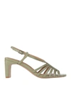 Aquarelle Woman Sandals Sage Green Size 6 Leather In Sage Green
