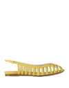 GIOIA.A. GIOIA. A. WOMAN SANDALS YELLOW SIZE 7 LEATHER