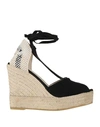 ESPADRILLES ESPADRILLES WOMAN ESPADRILLES BLACK SIZE 10 LEATHER