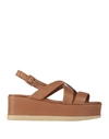 Bueno Woman Sandals Camel Size 7 Leather In Beige