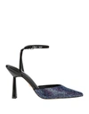 Lola Cruz Woman Pumps Midnight Blue Size 7 Leather In Blue