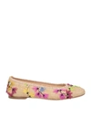 Agl Attilio Giusti Leombruni Agl Woman Ballet Flats Beige Size 6 Leather, Textile Fibers In Beige