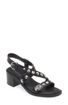Rag & Bone Black Geo Stud Block Heeled Sandals In Black