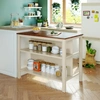 Simplie Fun Solid Wood Rustic 45" Stationary Kitchen Island