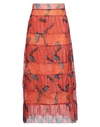Stella Jean Woman Maxi Skirt Orange Size 10 Polyester In Orange