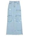 Gcds Woman Denim Skirt Blue Size 30 Cotton In Blue