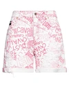 Just Cavalli Woman Denim Shorts White Size 26 Cotton, Elastane In White