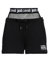Just Cavalli Woman Shorts & Bermuda Shorts Black Size M Cotton, Polyester, Elastane In Black