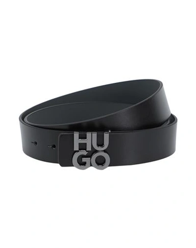 Hugo Man Belt Black Size 39.5 Cowhide