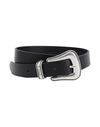 HUGO HUGO WOMAN BELT BLACK SIZE 38 COW LEATHER