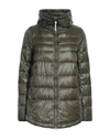 WOOLRICH WOOLRICH WOMAN PUFFER MILITARY GREEN SIZE S POLYAMIDE