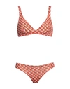 Siyu Woman Bikini Coral Size 2 Polyamide, Elastane In Red