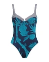 ME FUI ME FUI WOMAN ONE-PIECE SWIMSUIT NAVY BLUE SIZE S POLYESTER, POLYAMIDE, ELASTANE