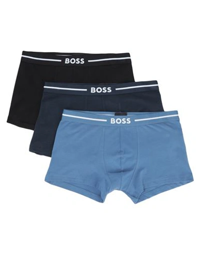 Hugo Boss Boss Man Boxer Slate Blue Size Xl Organic Cotton, Elastane