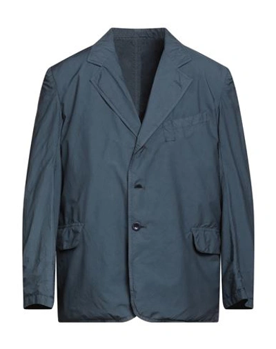 Maison Margiela Man Blazer Slate Blue Size 42 Cotton, Polyamide