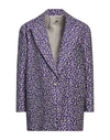 The M .. Woman Blazer Purple Size S Polyester, Polyamide In Purple