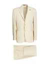 Breras Milano Man Suit Beige Size 40 Linen In Beige
