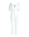 Relish Woman Jumpsuit White Size 4 Polyester, Elastane In White