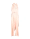 White Wise Woman Jumpsuit Salmon Pink Size L Polyester In Pink