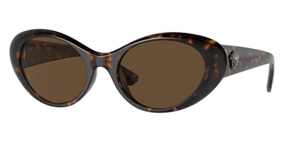 Versace Women's 53mm Havana Sunglasses Ve4455u-108-73-53 In Dark Brown