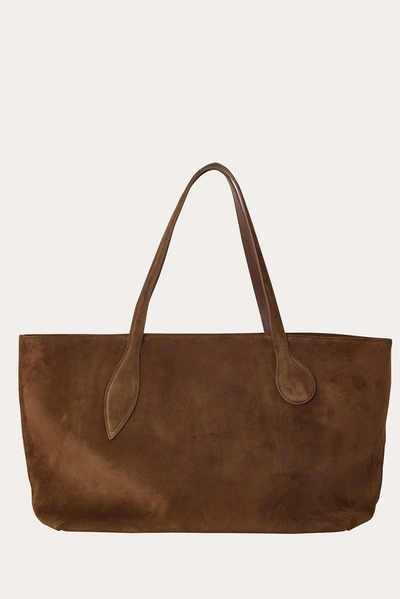 Little Liffner Mega Sprout Tote Chestnut Suede In Green