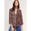 Rixo London Womens Moss Leopard Silk Blouse In Animal Print
