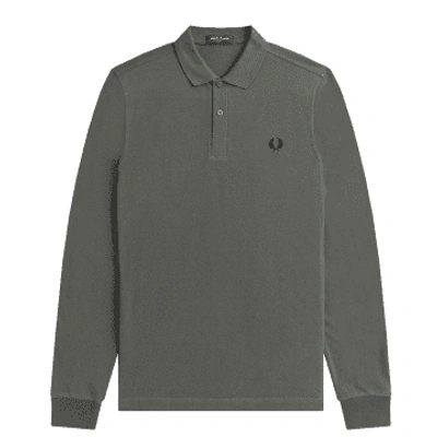 Fred Perry Long Sleeved Twin Tipped Polo Green Field