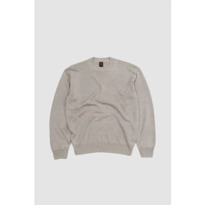 Batoner Washed High Count Linen Crew Neck Natural In Gray