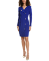 Joseph Ribkoff Button Front Mini Dress In Blue