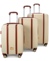Badgley Mischka Mia Expandable Retro Luggage Set, 3 Piece