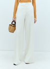 Max Mara Aversa High-rise Linen Wide-leg Pants In White
