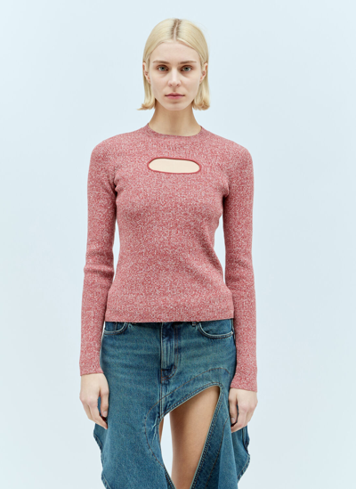Jw Anderson Cut-out Long-sleeve Top In Red