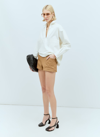 MAX MARA COTTON DRILL MINI SHORTS