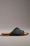 Carrie Forbes Salon Woven Slide Sandals In Black