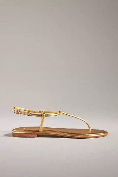 By Anthropologie T-strap Sandals In Gold