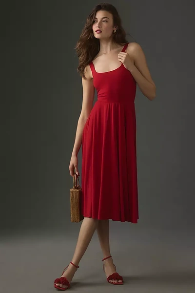 Reformation Rou Knit Midi Dress In Red