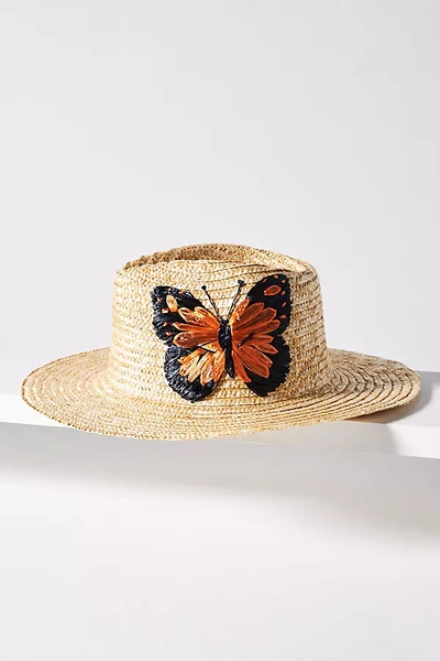 San Diego Hat Co. Embroidered Butterfly Fedora In Multicolor