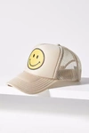 Ascot + Hart Happy Trucker Hat In Beige
