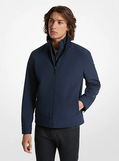 Michael Kors Kilkenny Mixed-media Jacket In Blue