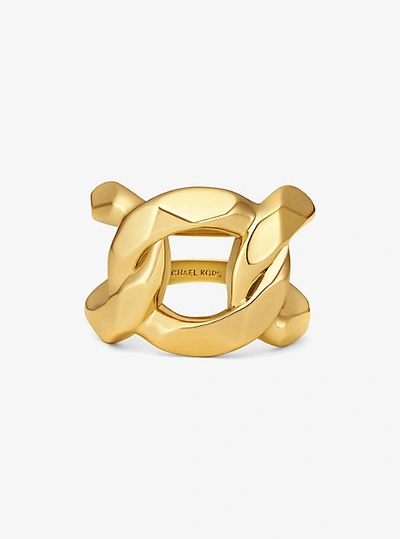 Michael Kors Precious Metal-plated Brass Curb-link Ring In Gold