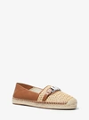 MICHAEL KORS EMBER LEATHER AND STRAW ESPADRILLE