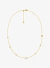 Michael Kors Precious Metal-plated Sterling Silver Cubic Zirconia Necklace In Gold