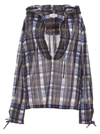 FERRAGAMO CHECK BLOUSE SHIRT, BLOUSE MULTICOLOR