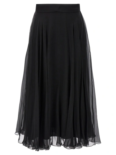 Dolce & Gabbana Rush-stitch Silk Skirt In Black