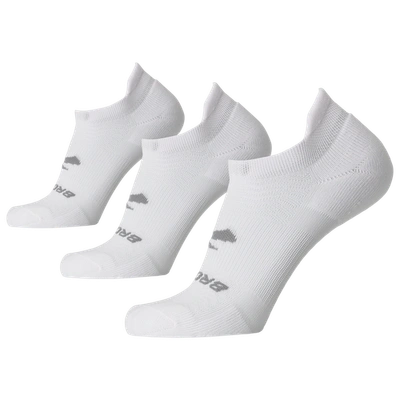 Brooks Mens  Run-in 3 Pack No Show Socks In White