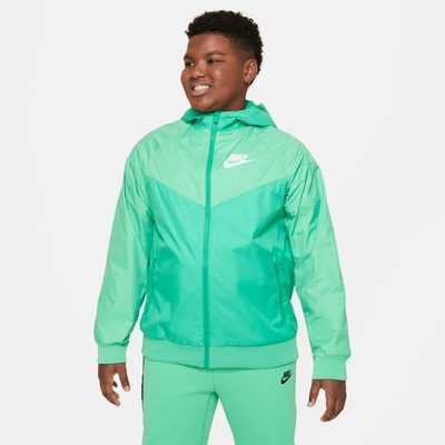 Nike Kids' Boys  Windrunner Jacket In Spring Green/aquarius Blue/stadium Green