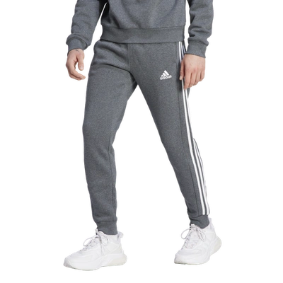 Adidas Originals Mens Adidas Essentials Fleece 3-stripes Tapered Cuff Pants In Dark Grey Heather